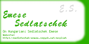 emese sedlatschek business card